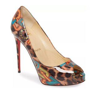 Christian Louboutin New Very Privé 120 Open Toe Leopard Shoes EU 41 / US 11 NEW